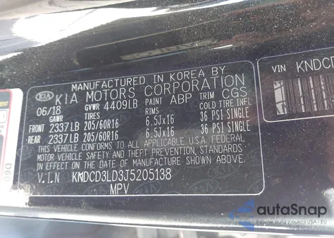 2018 Kia Niro Plug-In Hybrid Ex из США, поврежденный, VIN KNDCD3LD3J5205138